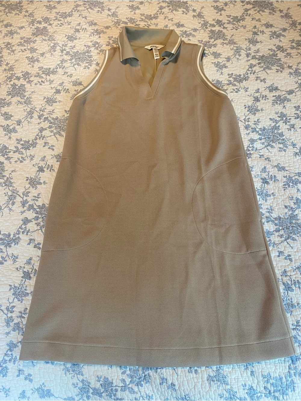 SPANX Airpique Sleeveless Polo Dress Ashwood Size Small